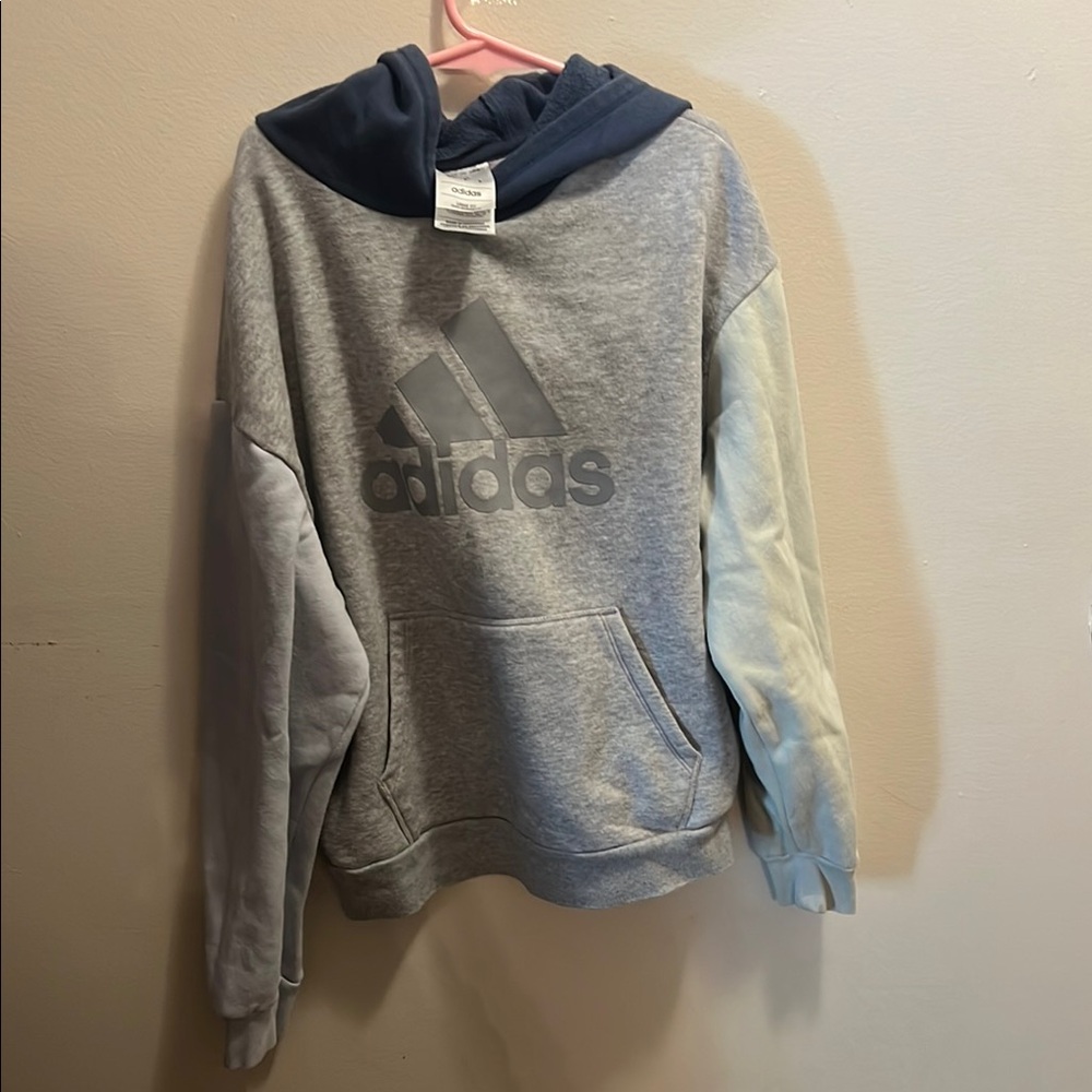 Adidas Two-Tone Gray and Navy Hoodie